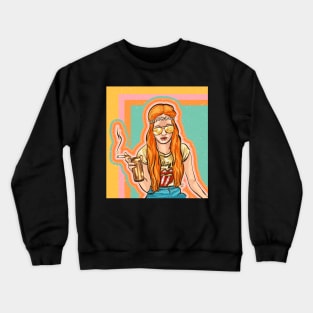 Badass Woman 70s Retro Crewneck Sweatshirt